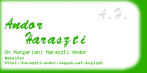 andor haraszti business card